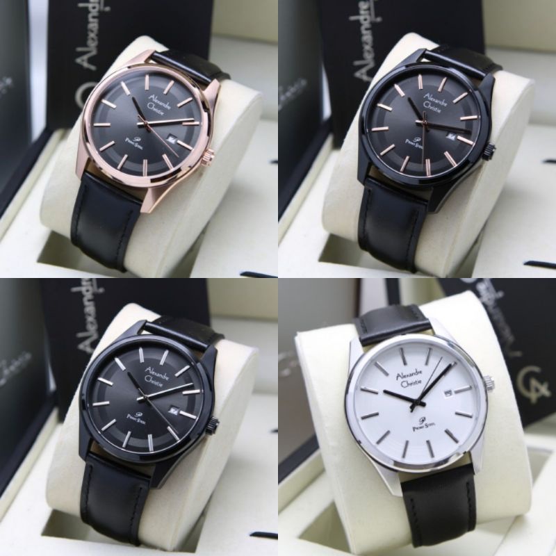 Jam Tangan Pria Alexandre Christie Ac 1027 Md Leather Strap Original Garansi Resmi