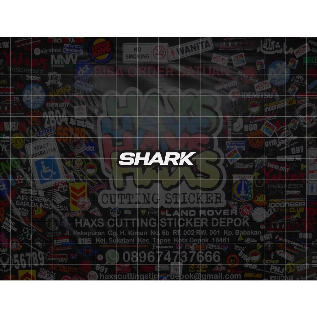 Cutting Sticker Visor Helm Shark Ukuran 4 Cm