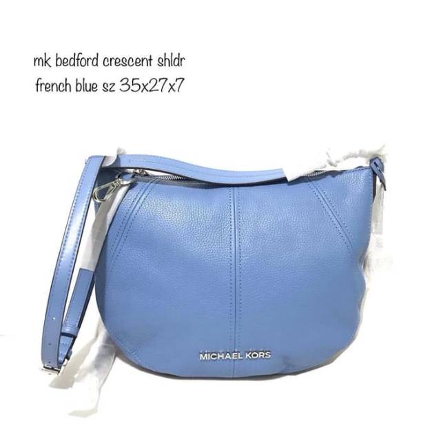 Tas MK Michael Kors bedford crescent shoulder french blue original