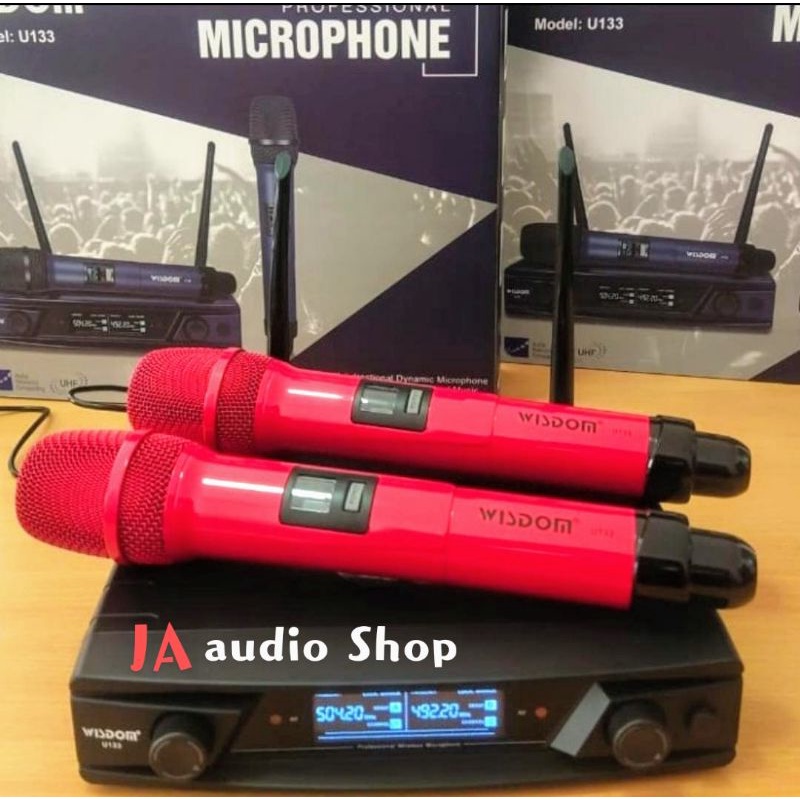 Mic Wireless wisdom u133 warna merah || WISDOM U 133 ORIGINAL