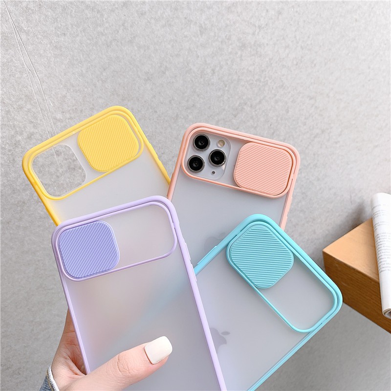 【Ready Stock】iPhone case iPhone 12 Slide Camera Lens Protection Phone Case for IPhone 11 Pro Max X XS Max XR 6 6S 7 8 SE 2020 Plus X Matte Transparent Hard Back Cover