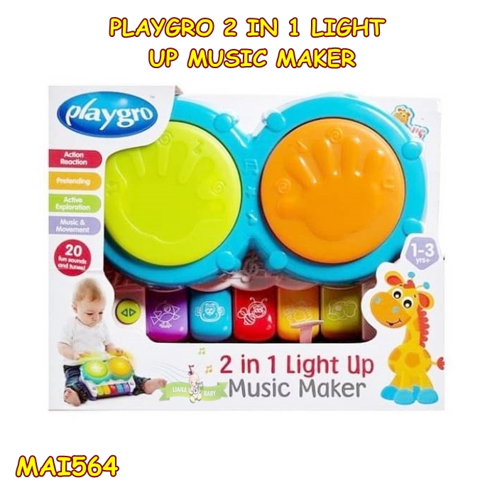 MAI564 MAINAN MUSIK PLAYGRO JC 2 IN 1 LIGHT UP MUSIC MAKER