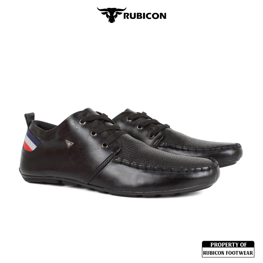 SEPATU PRIA CASUAL SEPATU LEBARAN PRIA SANTAI TALI RUBICON YOJO HITAM