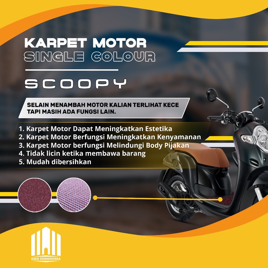 PRESTIGE - KARPET MOTOR - HONDA - SCOOPY - SINGLE COLOUR - COIL MAT