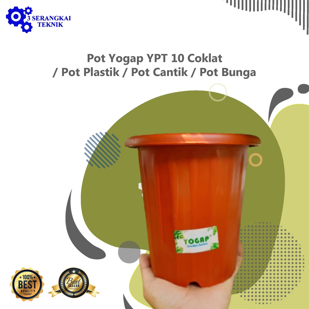 Pot Yogap YPT 10 Coklat/ Pot Plastik/ Pot Cantik/ Pot Bunga