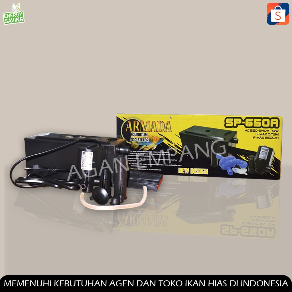 BOX FILTER AQUARIUM AQUASCAPE  FULL SET 605  / TOP FILTER AQUARIUM / BOX FILTER ATAS AKUARIUM LENGKA