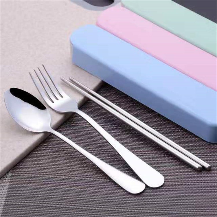 Sendok Garpu Sumpit set Stainless Steel Tebal Food Grade BOX