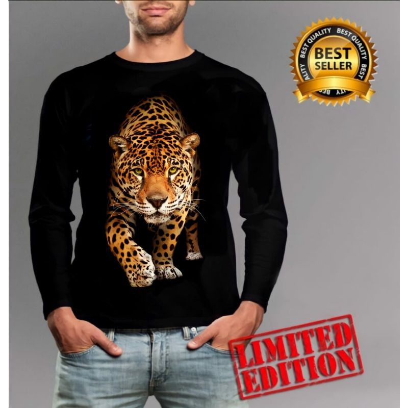 Kaos Panjang Pria / Macan Loreng / UK L-XL / Shalch Trendy