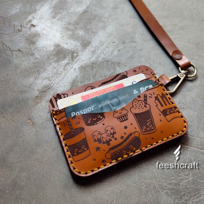 

Id Card - Card Holder Kulit Asli - Full Grafir - Custom Nama
