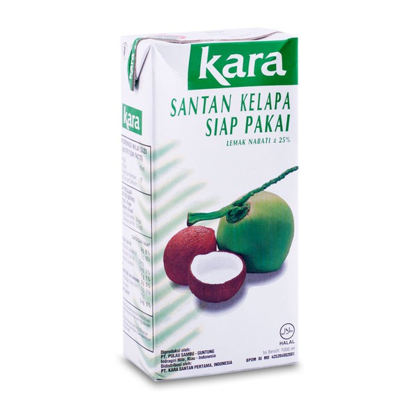 

KARA Santan Kelapa Cair Murni 1 Liter - Instant Coconut Milk 1 Lt Kotak Besar