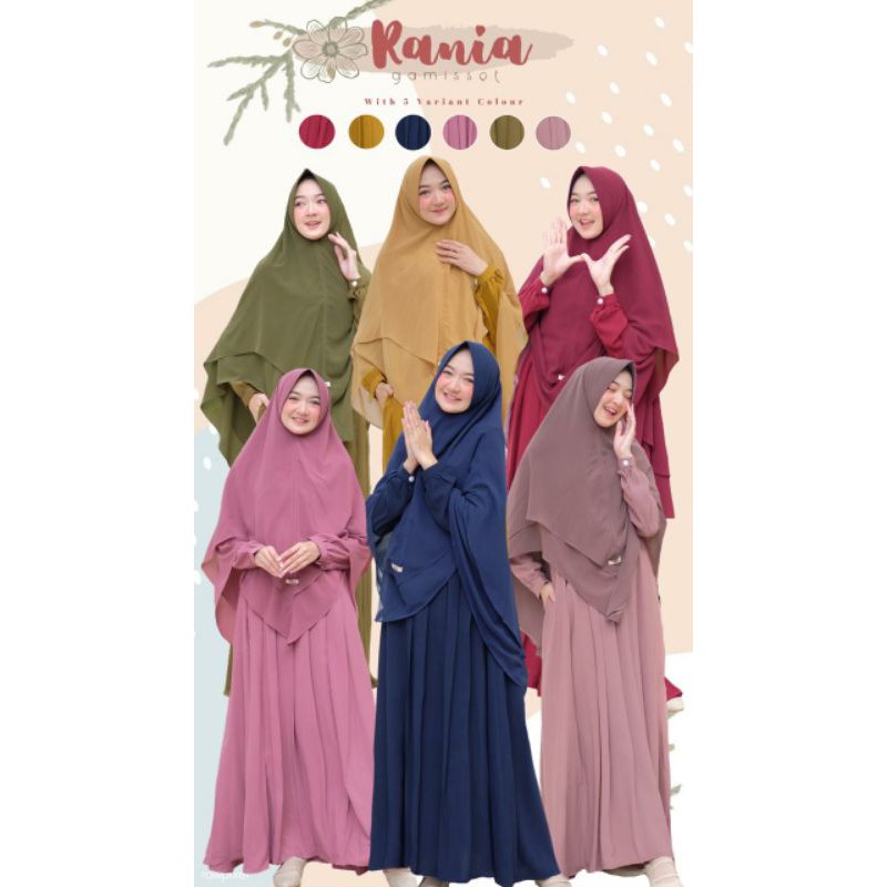 Gamis Syari Rania Set Original Gerai Mika