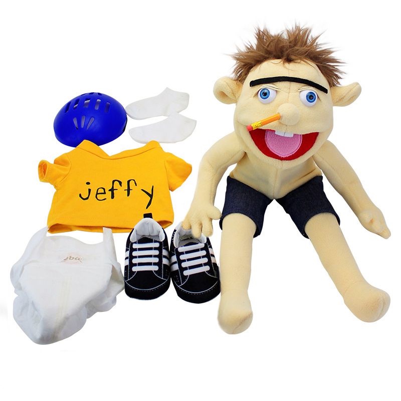 58cm Jeffy Hand Puppet Plush Doll Stuffed Toy Figure For Play House Kids Educational Gift Baby Children Fans Birthday Christmas