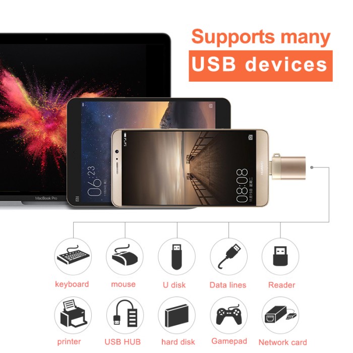 Robotsky USB Female to USB Type C OTG Adapter