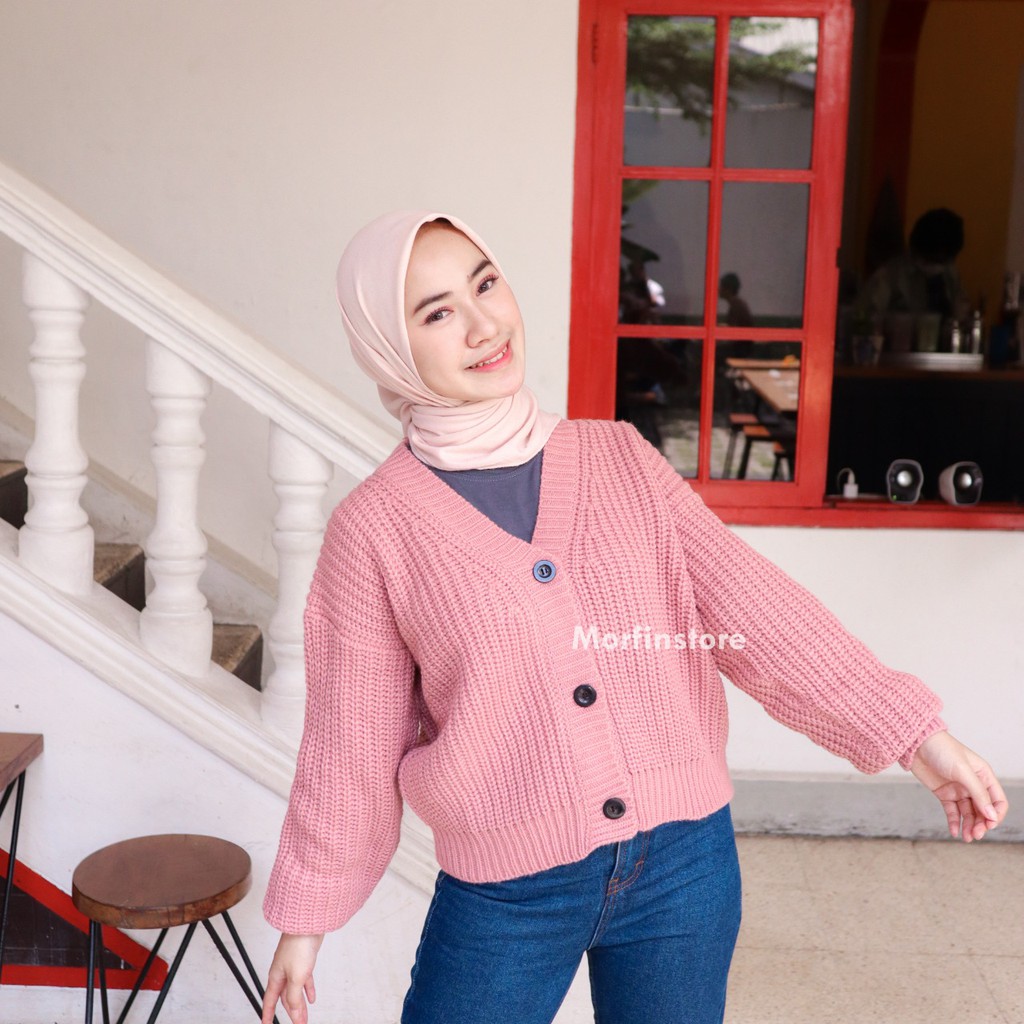 PROMO- Nakara Cardy Bahan Rajut Premium / Cardigan Oversize / Cardi Rajut / Cardigan Crop Wanita