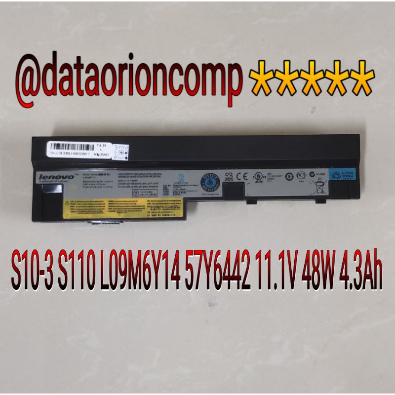 Baterai Lenovo S103 S10 S100 S110 S205 U160 U165L09C6Y14 L09M6Y14  L09M6Z14 L09S6Y14 L09C3Z14 57Y6446