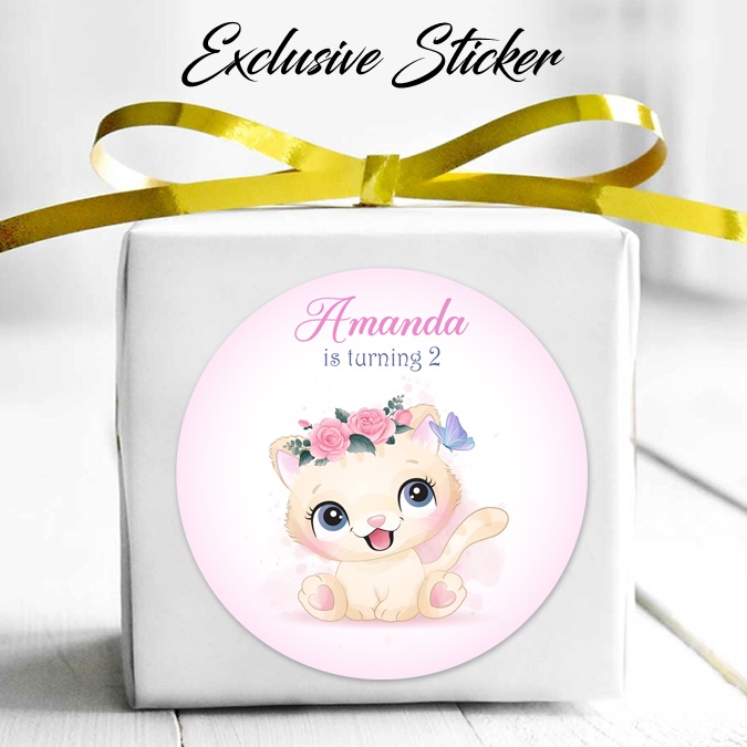 

50 STIKER / STICKER KITTY 2-1 UTK BAG / BENTO / SOUVENIR ULTAH ULANG TAHUN