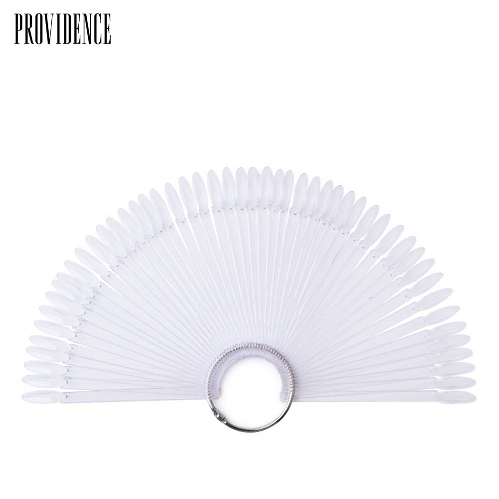 Providence 50Pcs Fan-shape Nail Art Tips Polish Board Display Practice Sticks Manicure Tool