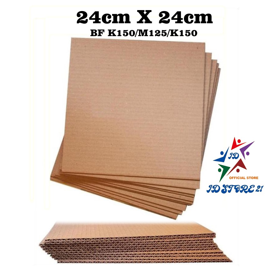 LAYER KARDUS KARTON LEMBARAN 24 x 24 SINGLE WALLCORRUGATED SHEET POLOS BARU