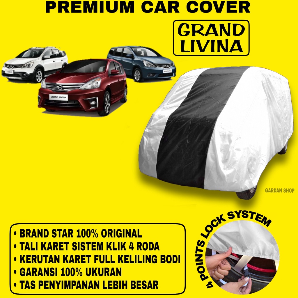 Body Cover GRAND LIVINA SILVER HITAM Penutup Bodi Mobil Grand Livina Waterproof PREMIUM