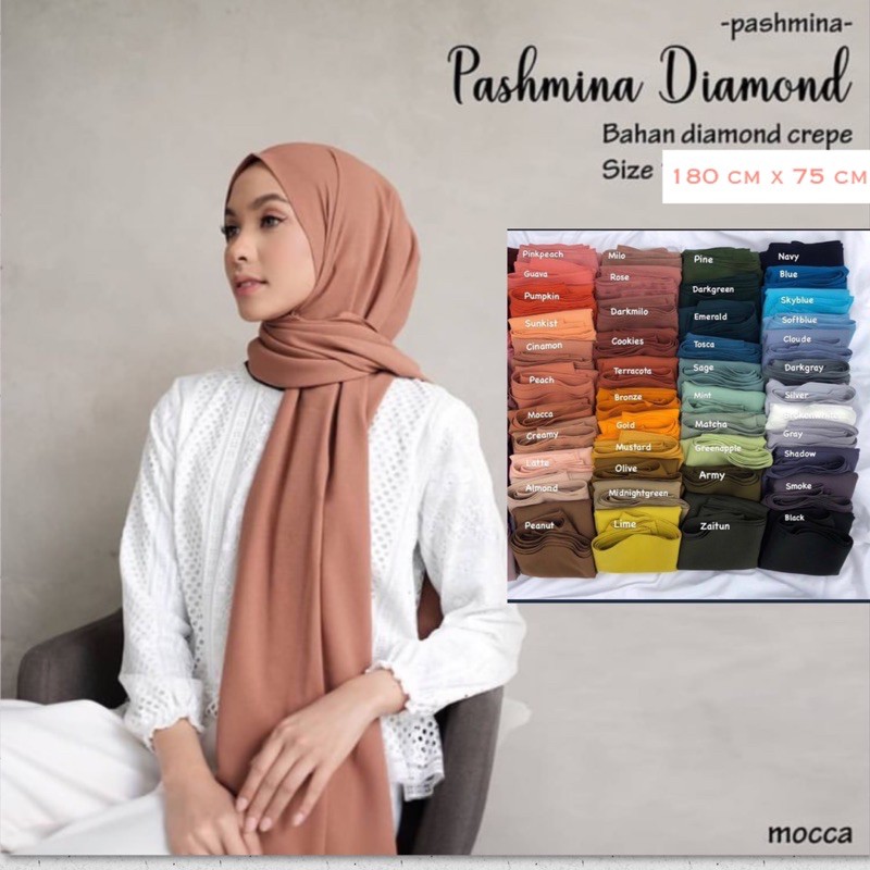 (180cm x 75 cm)JILBAB HIJAB PASHMINA DIAMOND /PASHMINA SABYAN