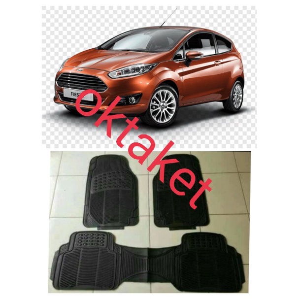 karpet karet 3 pc hitam Ford Fiesta