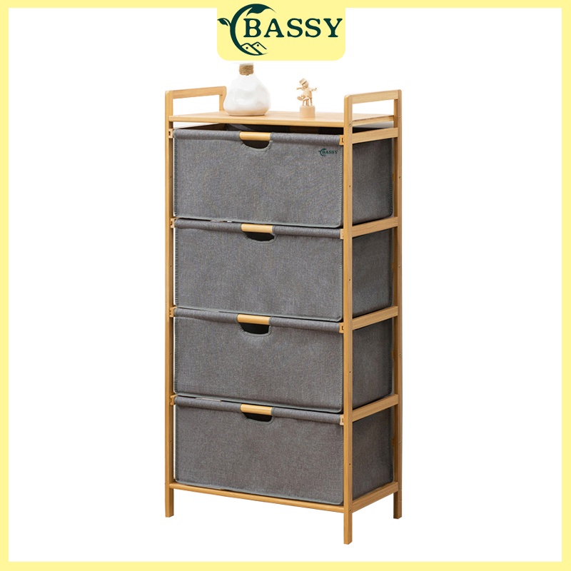 Bassy Laci Susun Tempat Penyimpanan Pakaian Lemari Kayu Rak Susun Serbaguna Rak Buku Mainan HSB304