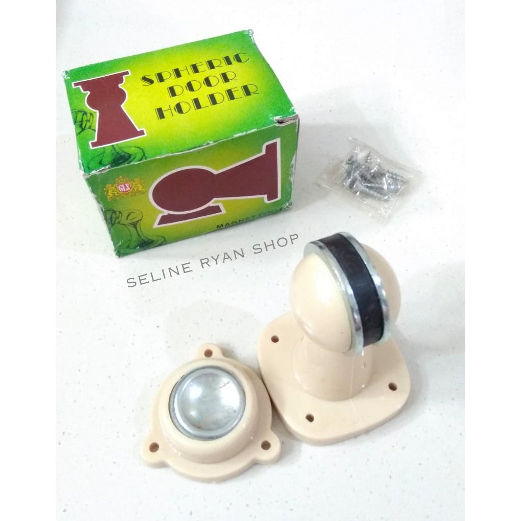 Penahan Pintu Magnet / Magnet Pintu / Door Stopper Magnet / Door Holder GLX Putih