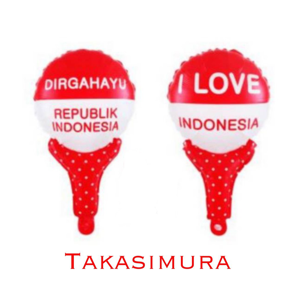 Jual Balon Foil Pentung Dirgahayu Ri I Love Indonesia Merah Putih