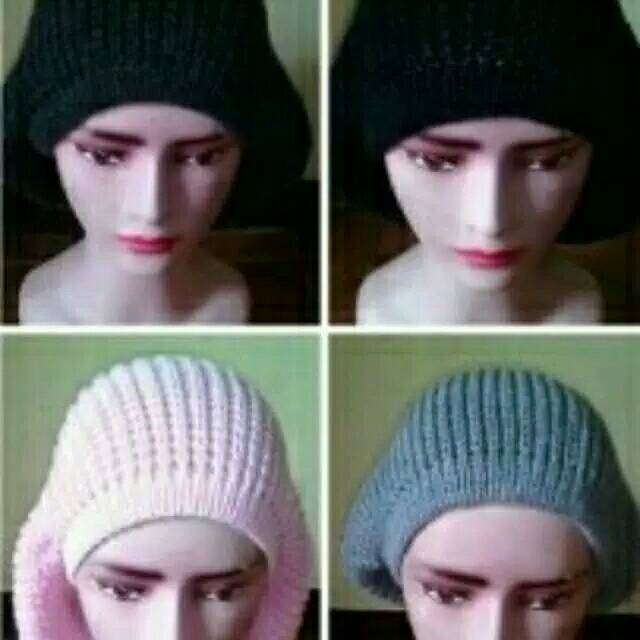 Kupluk Besar Bahan Rajut beanie hat