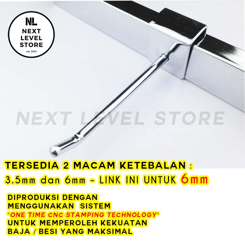 Single Hook Kotak Stainless 15cm 15 cm Cantolan Besi Tebal 6mm Ram Rak - LINK GROSIR