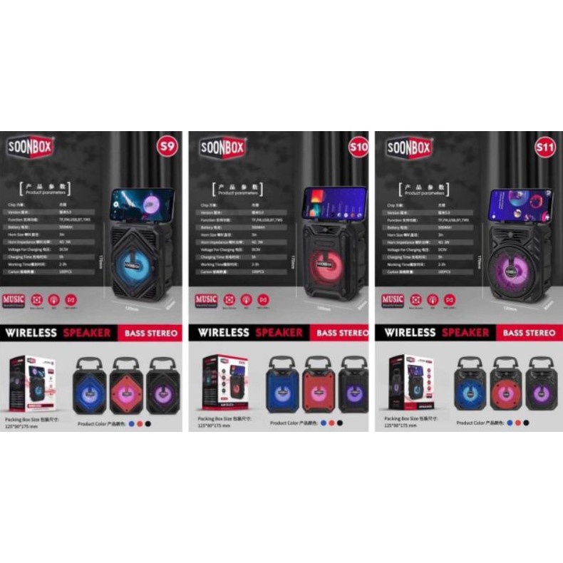 SPEAKER BLUETOOTH SOONBOX S9 - S10 - S11 |  WELSUS