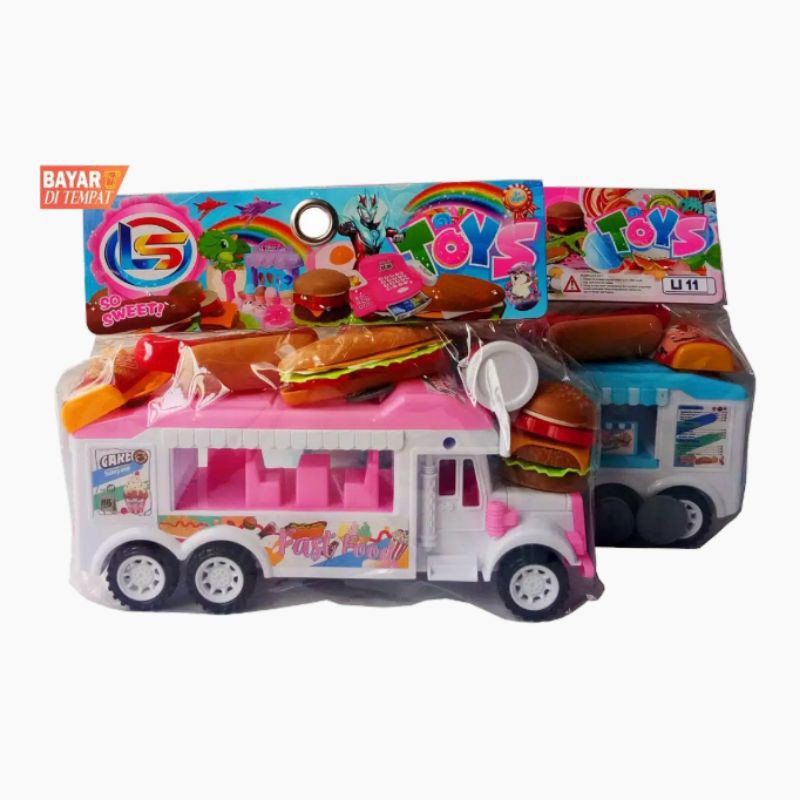 LI 10/11 truck delicious fast food / mainan mobil truck menjual burger / eskrim