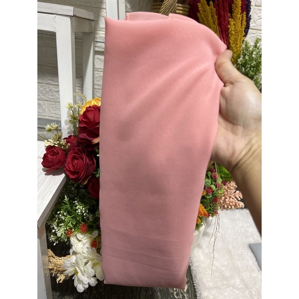 selendang sifon cref warna buah naga-Pink nude