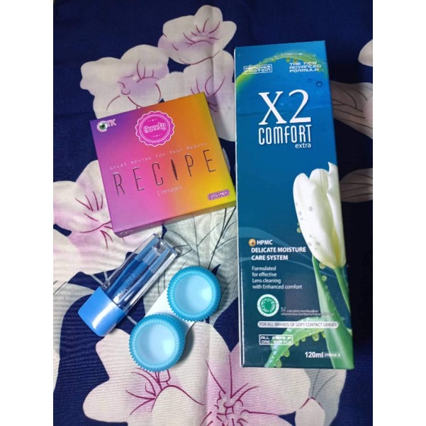 Paket Softlens Recipe by CTK Normal Dia 14,5mm + Air Softlens X2 120ml + Pinset