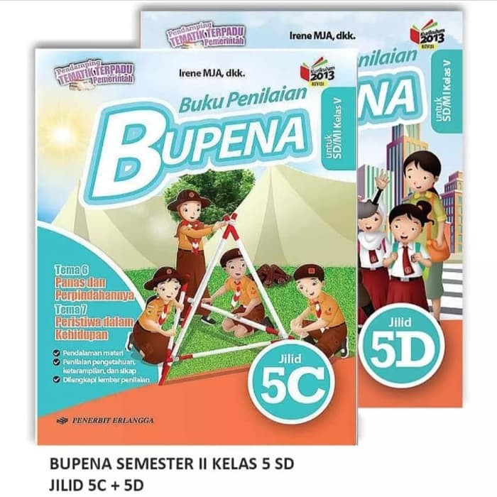buku teks penilaian BUPENA k13 Erlangga kelas 5C dan 5D semester 2
