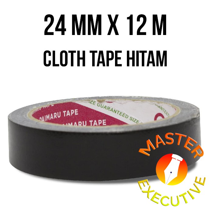 [Roll] Daimaru Lakban Kain Hitam 1 inch / Cloth Tape 24 mm x 12 meter