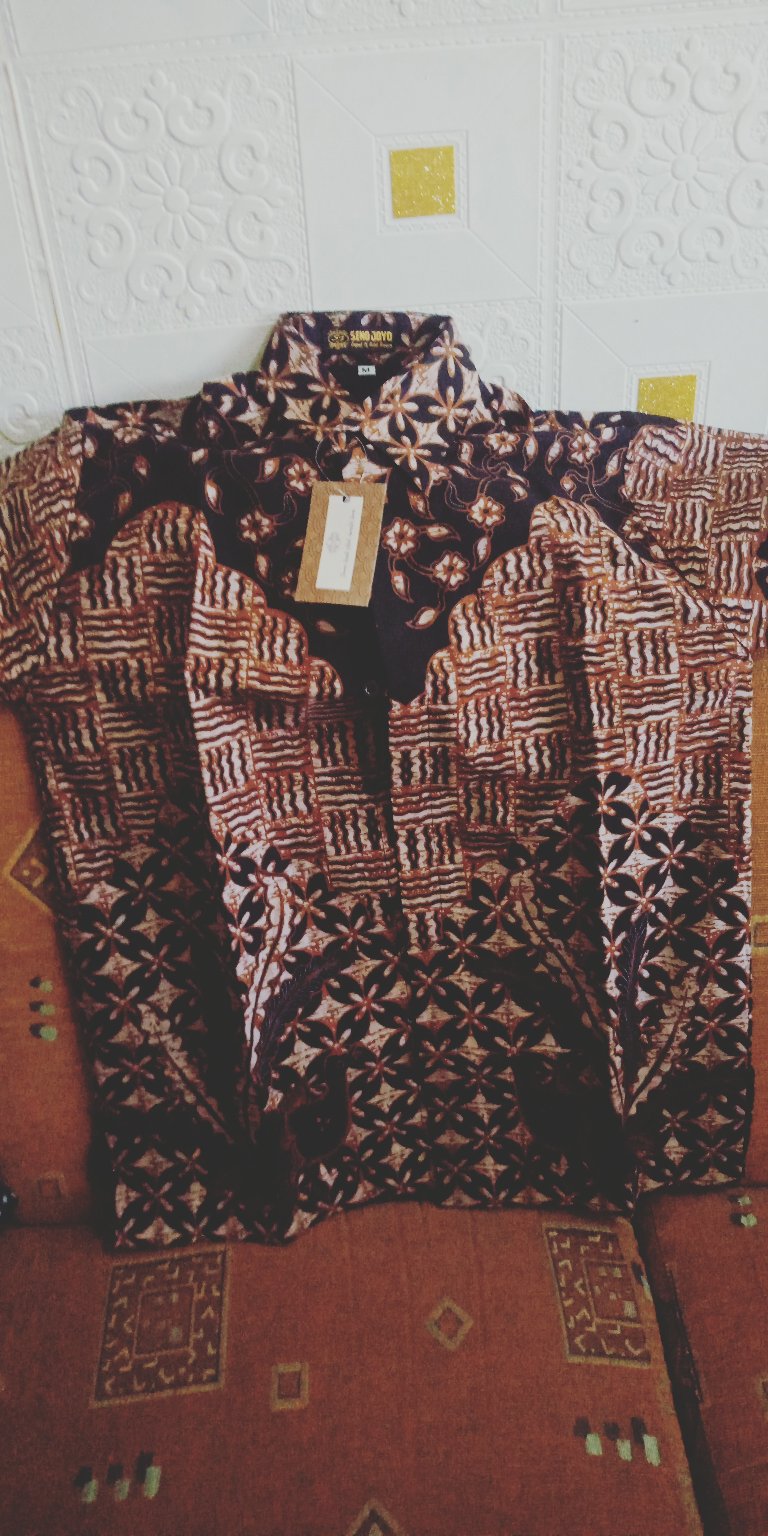 Indradewa Pendek Kemeja Batik Pria Full Furing Katun Sragenan