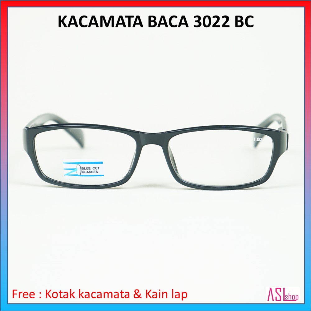 FRAME KACAMATA KHUSUS BACA (3022 BC) LENSA BLUERAY/BLUECUT