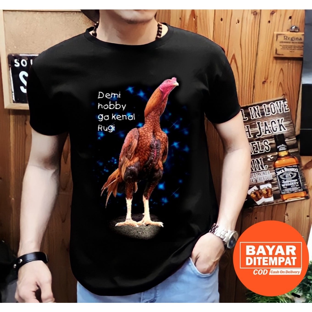 Shalch Trendy / Kaos Pria Motif Gambar Ayam Hobby 02 / Pakaian Atasan Pria