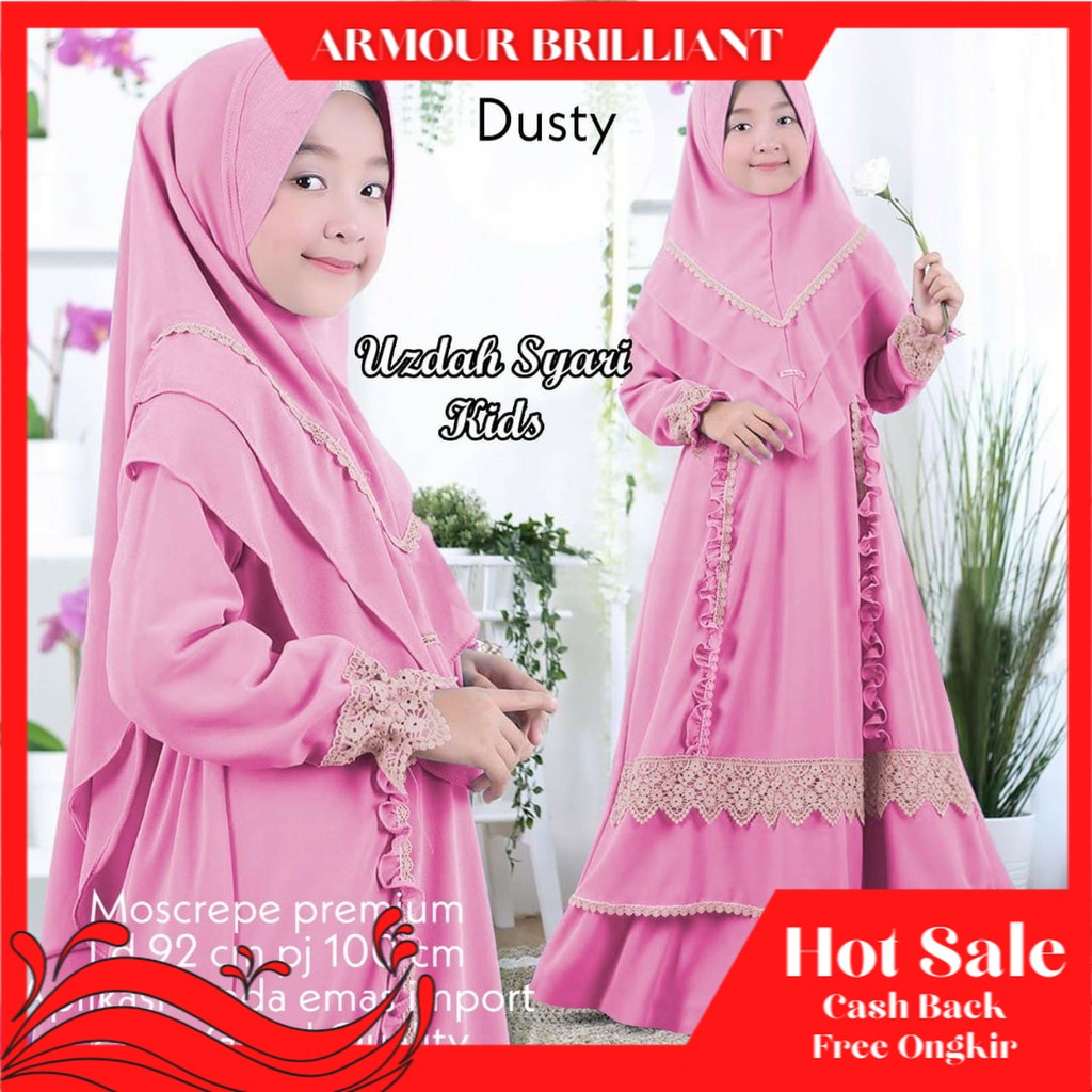 QUINNYAHOP-COD-US-BAJU SYARI ANAK PEREMPUAN-GAMIS ANAK TERBARU-SYARI ANAK LEBARAN 2021