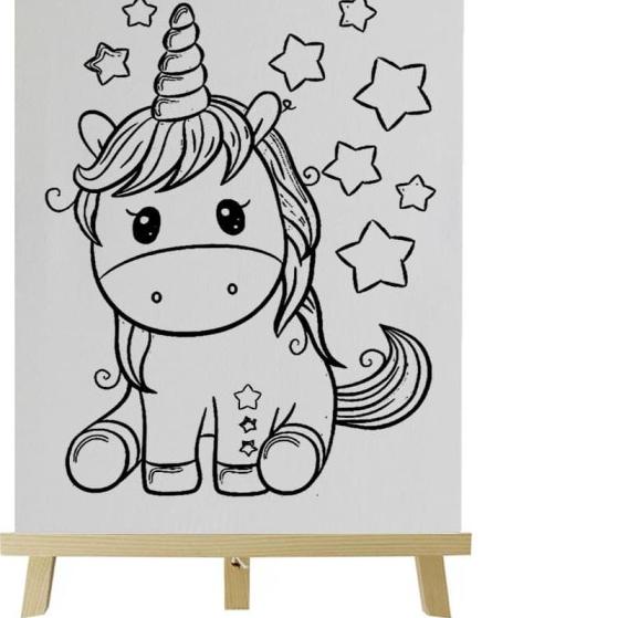 

۝ Kanvas Lukis Anak Cute Unicorn Star Canvas Coloring Mewarnai MEL1210 ♦