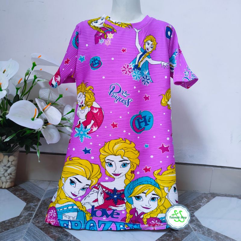 Dress turun naik anak 1 2 3 4 5 6 7 8 9 19 tahun baju anak turun naik motif frozen ana elsa motif hijab jilbab boba ( TURUN NAIK anak )