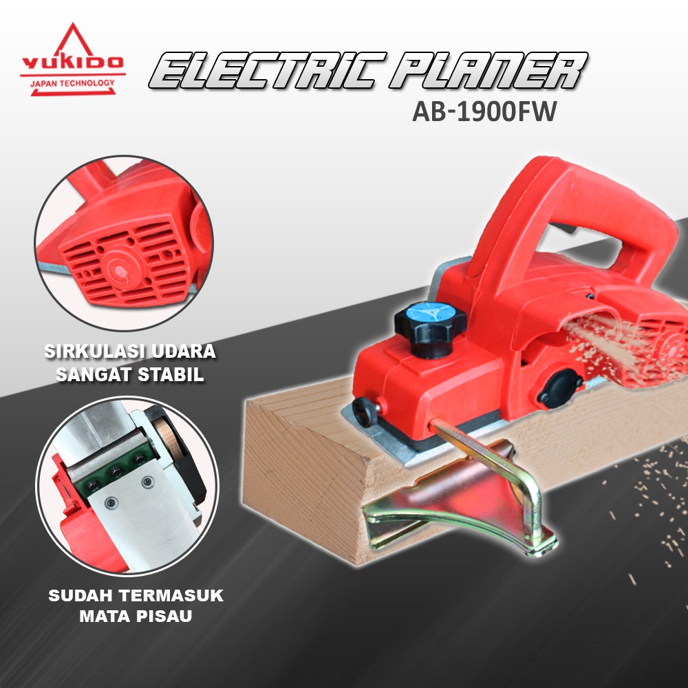 YUKIDO AB-1900-FW Electric Planner Mesin Serut Kayu Mesin Serut Tangan Electric