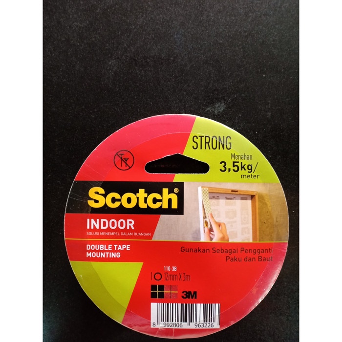 

Aman Scotch Double Tape Mounting 12Mmx3M 110-3B / Double Tape Busa / 3M Terbatas