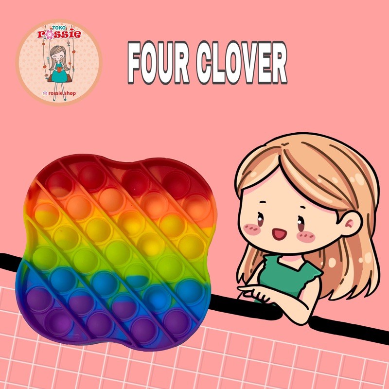 READY!READY! Fidget Pop It Rainbow Lengkap Murah/Mainan Sensorik Pereda Stres/Pop It Viral-Four Clover