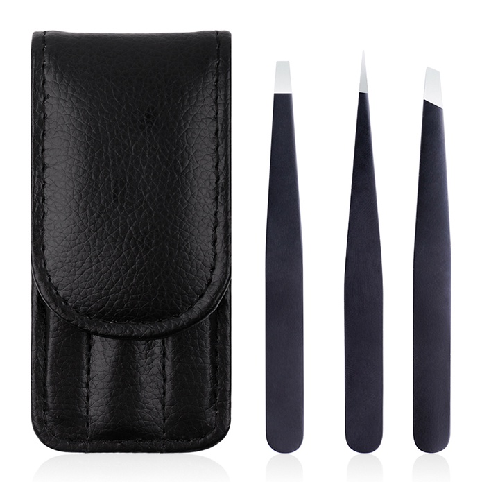 [TOSERBA_EMAK] -DUcare Pinset Pencabut Alis Eyebrow Tweezer 3 PCS - HJ-E92 - Black