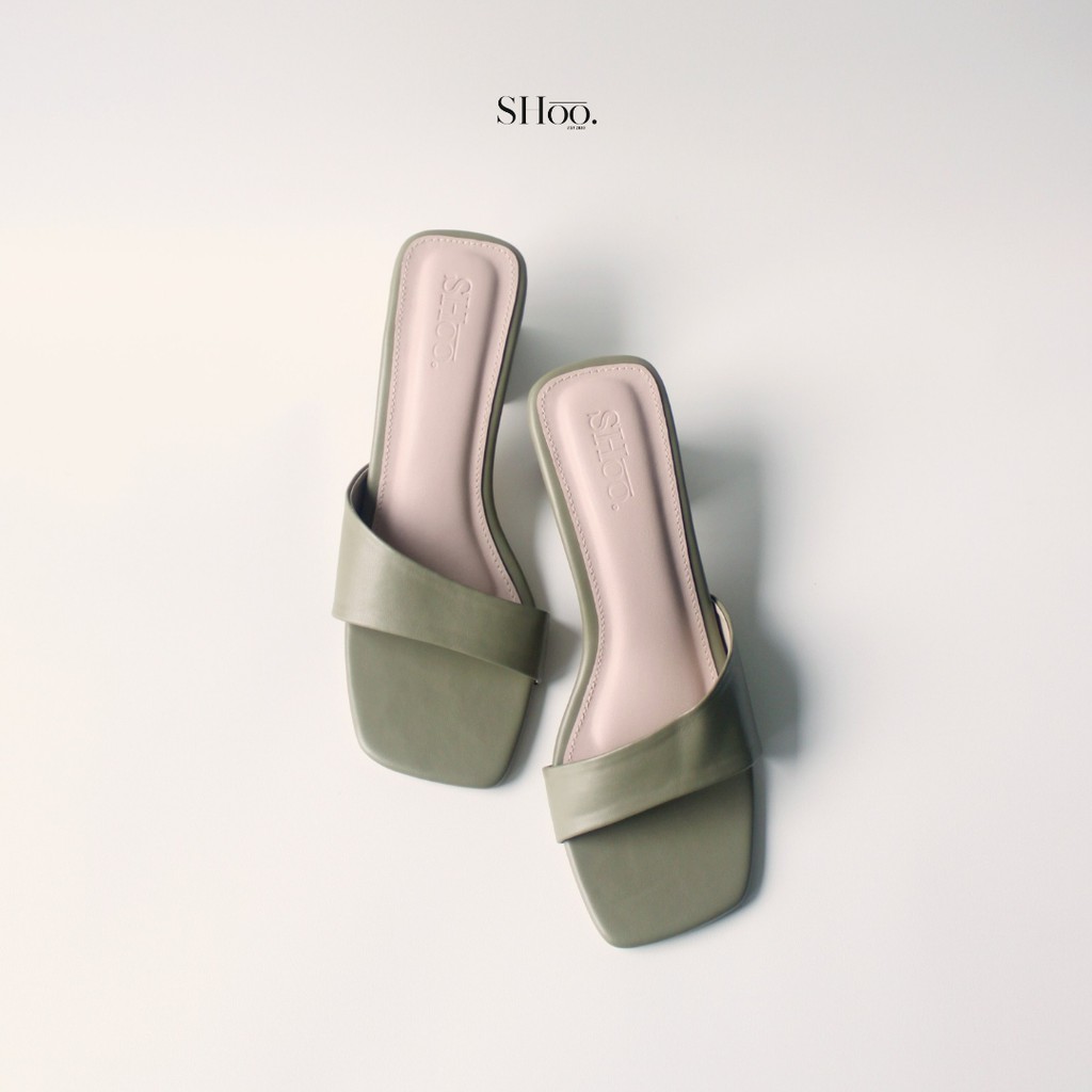 SHoo MOSS GREEN 5cm Heels Woman Footwear - Sepatu Hak Wanita Warna Hijau