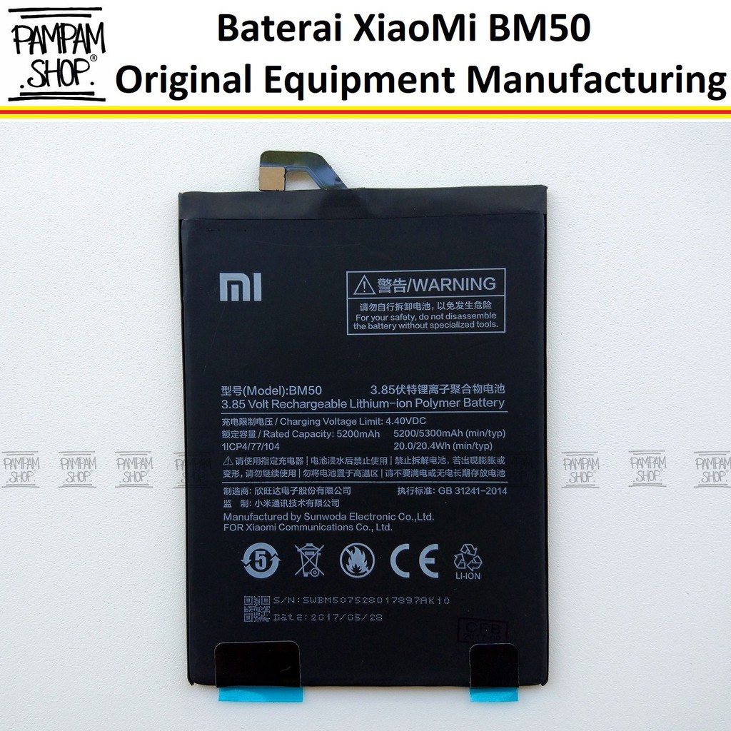 Baterai XiaoMi BM50 Mi Max 2 Original OEM Batre Batrai Battery Xiao Batrai BM 50