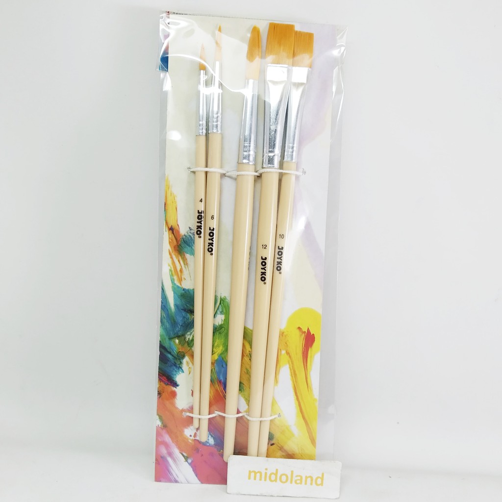 

Kuas Lukis Cat Air Minyak lancip Acrylic Brush Paint set 5 pcs 5pcs midoland