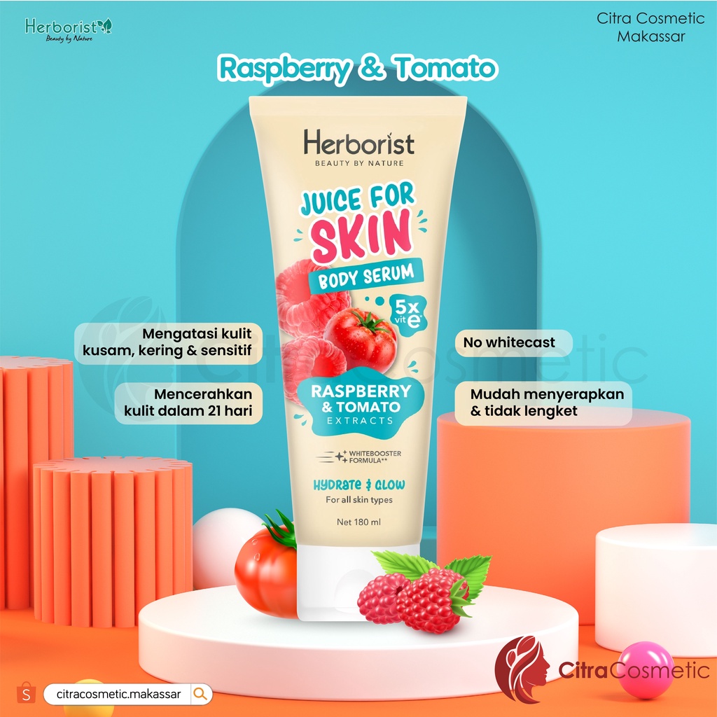 Herborist Juice For Skin Body Serum Sereis 180ml | Raspberry &amp; Tomato | Orange &amp; Carrot | Apple &amp; Broccoli